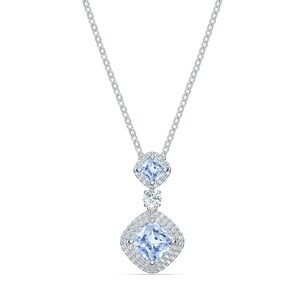 Swarovski Crystal Angelic Necklace, Blue Rhodium Plated CZLB/RHS